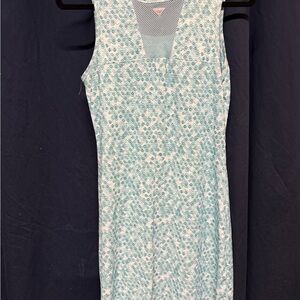 Columbia Teal and White Geometric Midi Dress